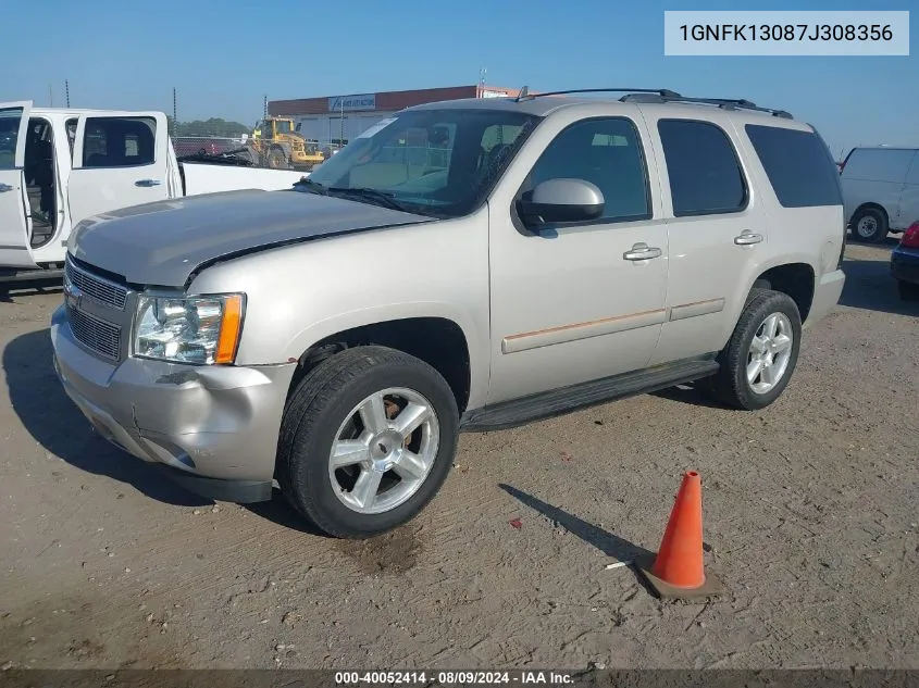 2007 Chevrolet Tahoe Lt VIN: 1GNFK13087J308356 Lot: 40052414