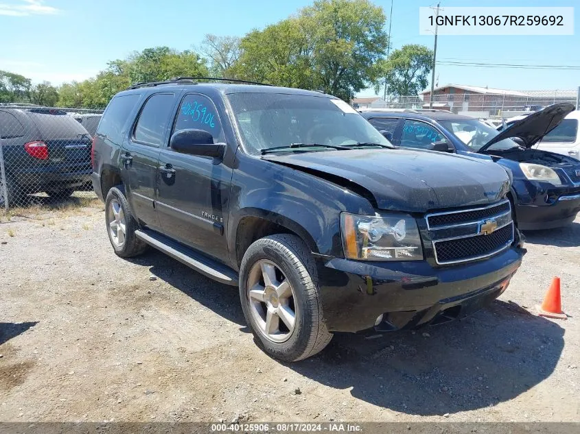 2007 Chevrolet Tahoe Ltz VIN: 1GNFK13067R259692 Lot: 40125906