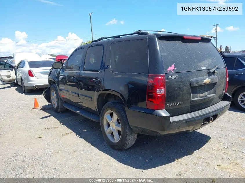 2007 Chevrolet Tahoe Ltz VIN: 1GNFK13067R259692 Lot: 40125906