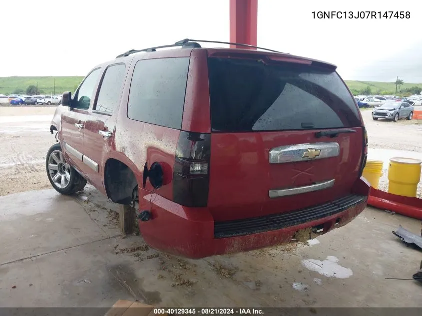 2007 Chevrolet Tahoe Lt VIN: 1GNFC13J07R147458 Lot: 40129345