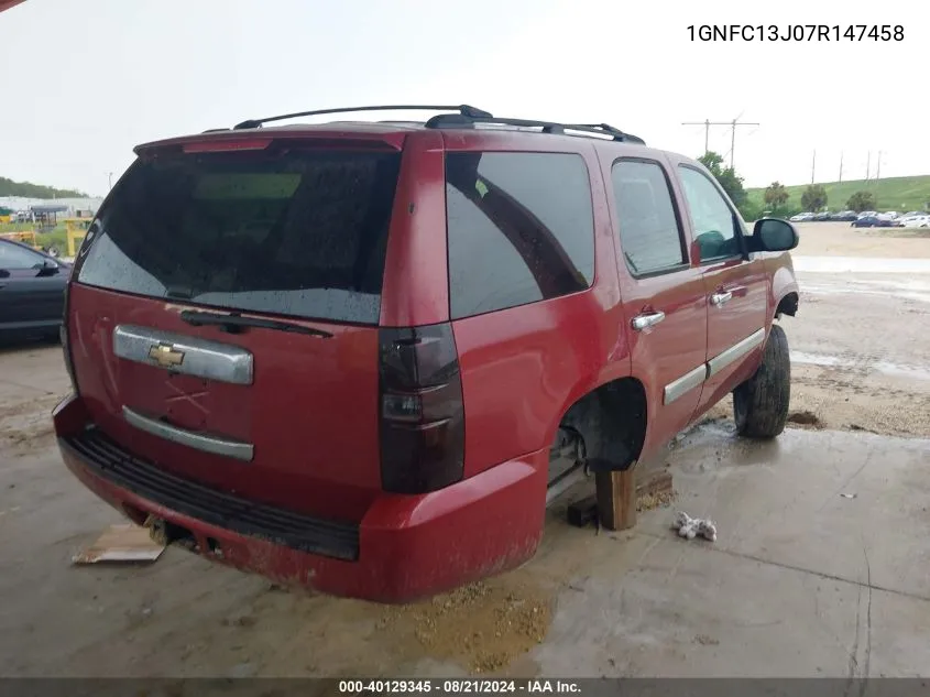 2007 Chevrolet Tahoe Lt VIN: 1GNFC13J07R147458 Lot: 40129345