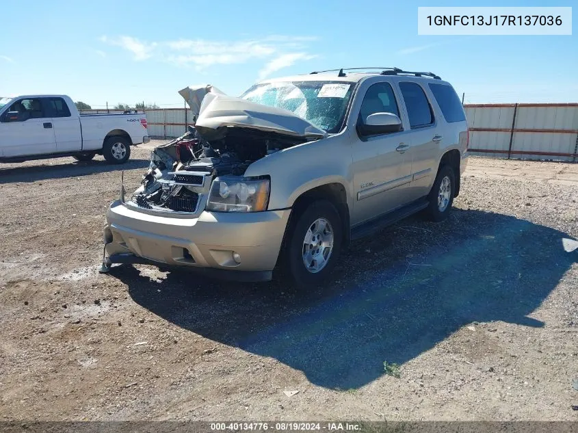 2007 Chevrolet Tahoe Lt VIN: 1GNFC13J17R137036 Lot: 40134776