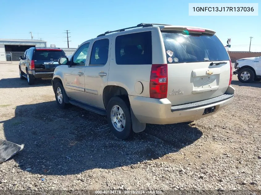 2007 Chevrolet Tahoe Lt VIN: 1GNFC13J17R137036 Lot: 40134776