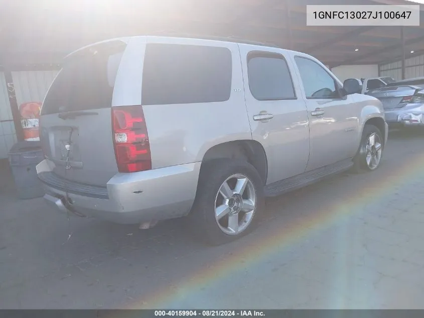 1GNFC13027J100647 2007 Chevrolet Tahoe C1500