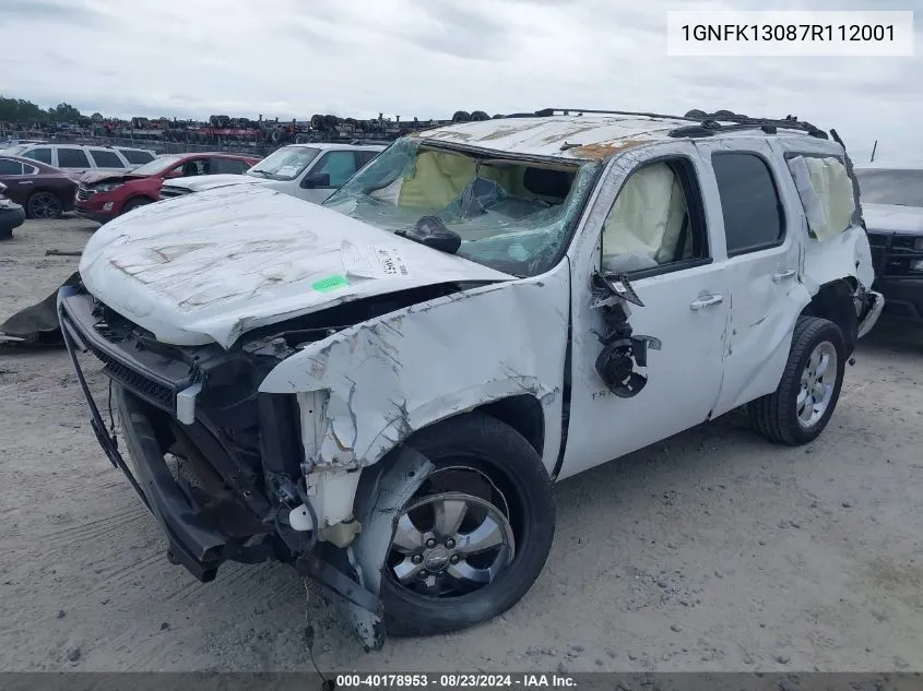 1GNFK13087R112001 2007 Chevrolet Tahoe Lt