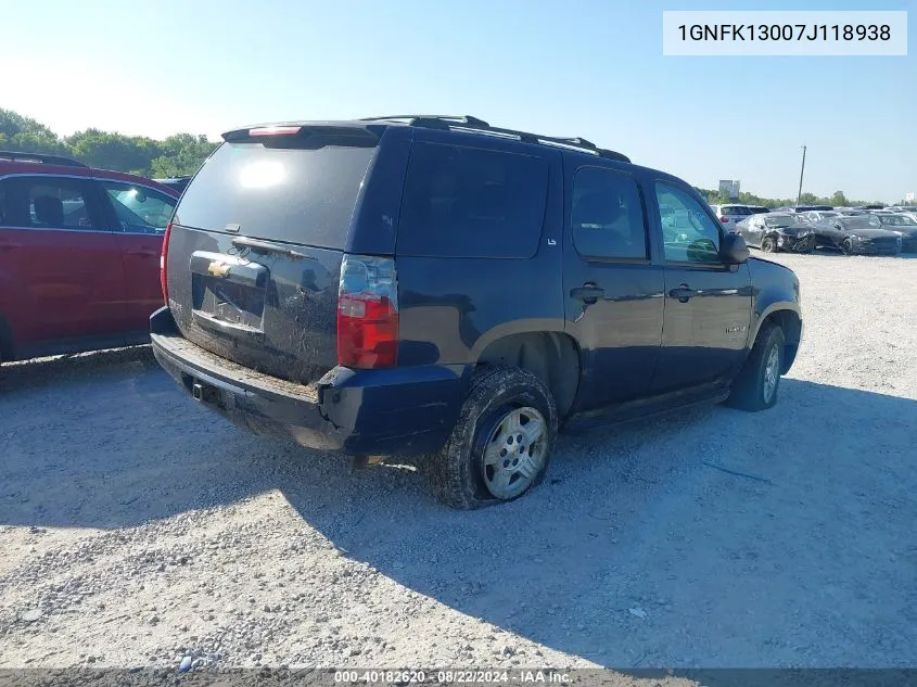 1GNFK13007J118938 2007 Chevrolet Tahoe Ls