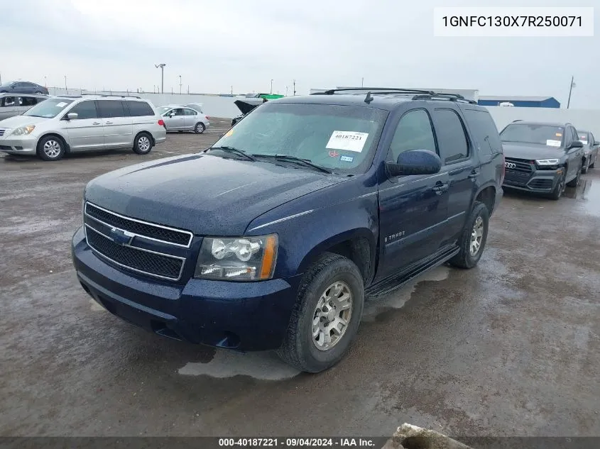 2007 Chevrolet Tahoe C1500 VIN: 1GNFC130X7R250071 Lot: 40187221