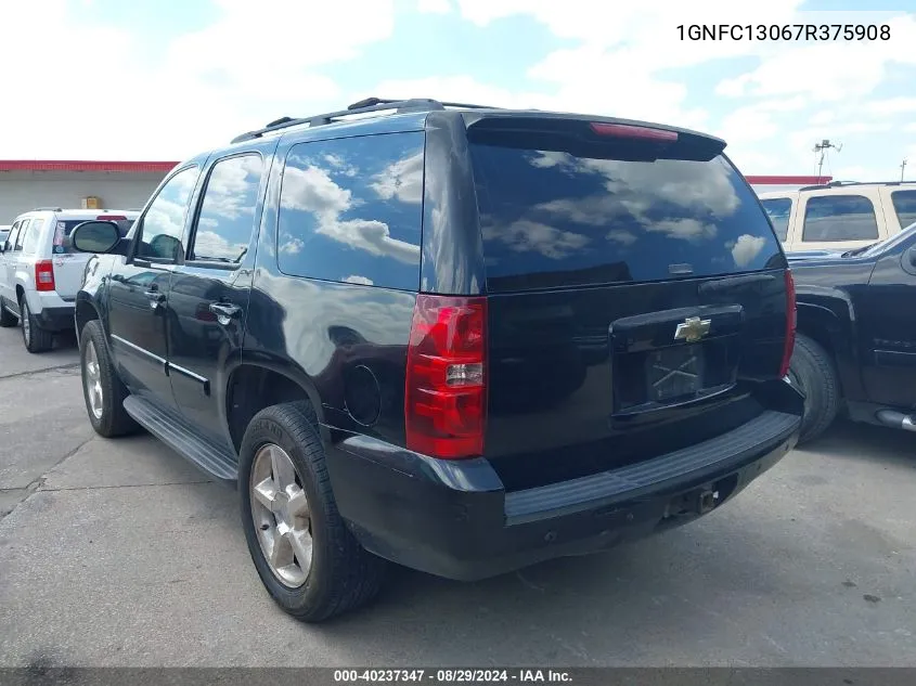 2007 Chevrolet Tahoe Lt VIN: 1GNFC13067R375908 Lot: 40237347