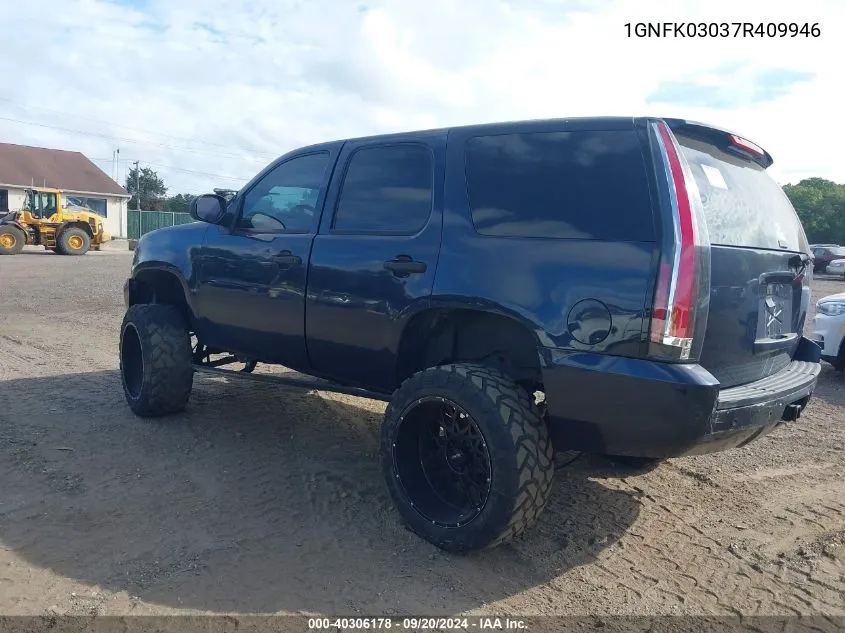 2007 Chevrolet Tahoe Special Services VIN: 1GNFK03037R409946 Lot: 40306178