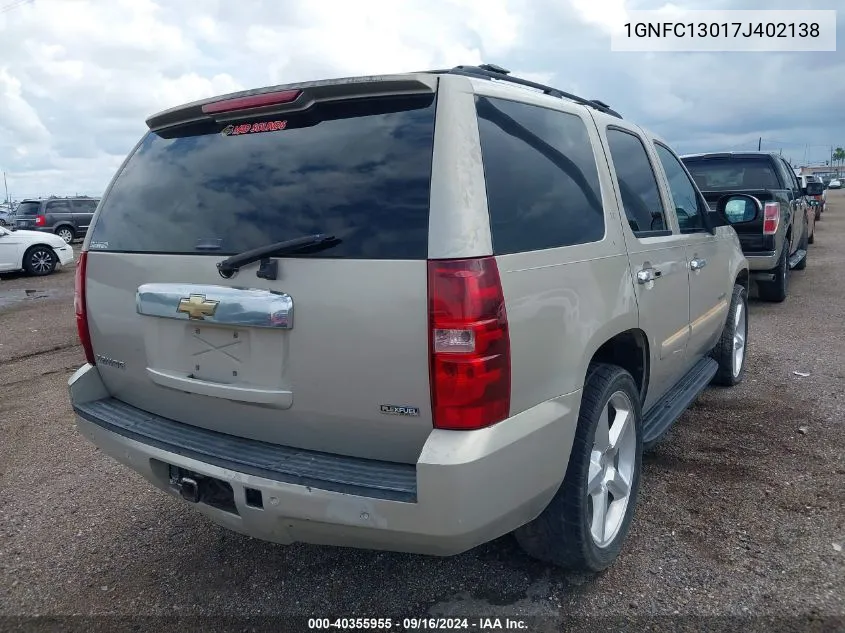 1GNFC13017J402138 2007 Chevrolet Tahoe Lt