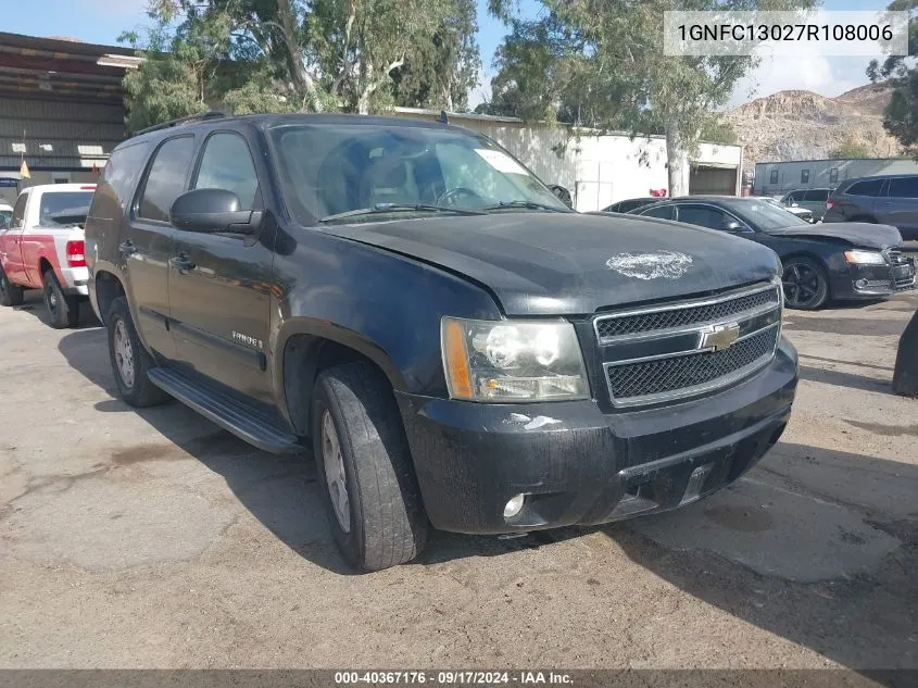 2007 Chevrolet Tahoe Lt VIN: 1GNFC13027R108006 Lot: 40367176