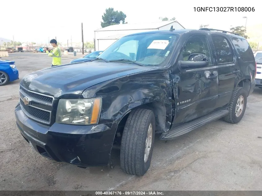 2007 Chevrolet Tahoe Lt VIN: 1GNFC13027R108006 Lot: 40367176