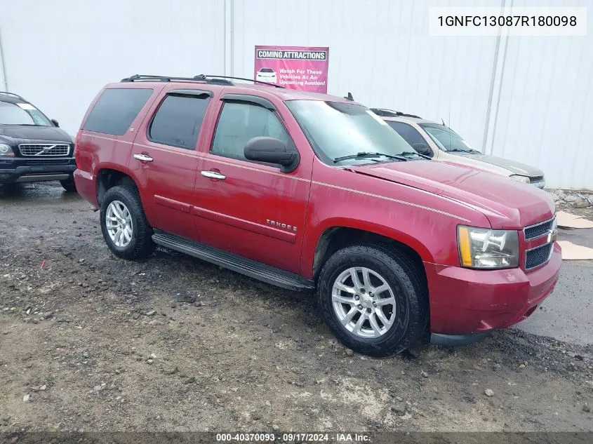 2007 Chevrolet Tahoe Lt VIN: 1GNFC13087R180098 Lot: 40370093