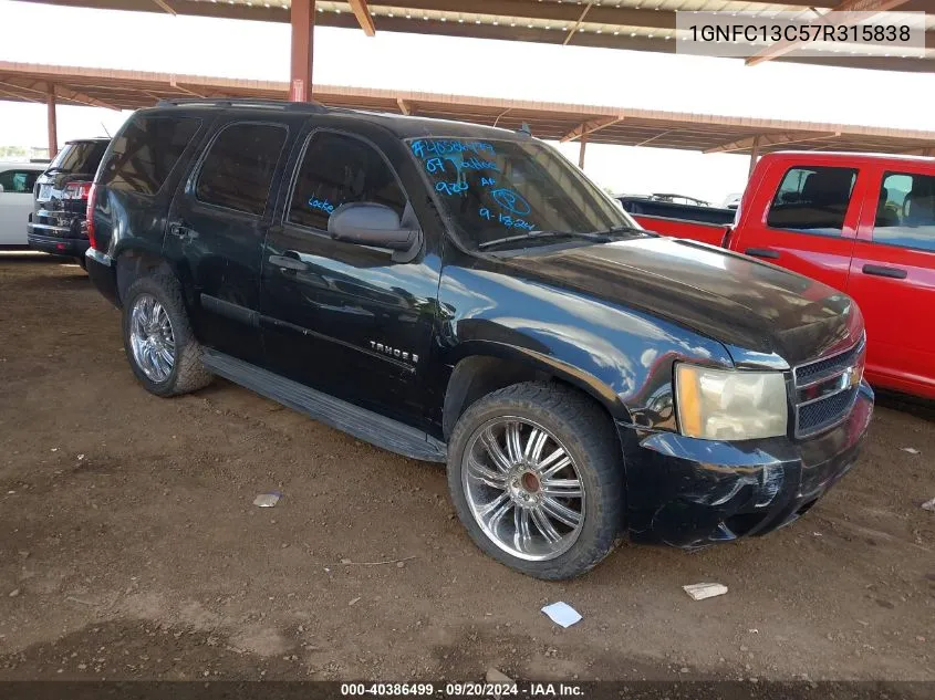 2007 Chevrolet Tahoe Ls VIN: 1GNFC13C57R315838 Lot: 40386499