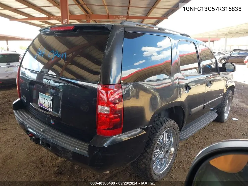 2007 Chevrolet Tahoe Ls VIN: 1GNFC13C57R315838 Lot: 40386499