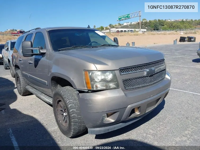 2007 Chevrolet Tahoe Lt VIN: 1GNFC13087R270870 Lot: 40400530