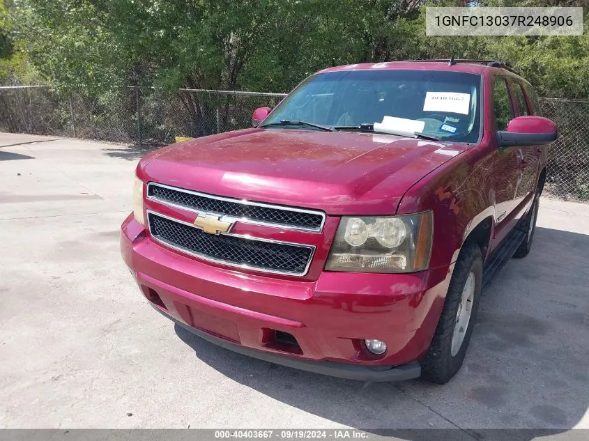 2007 Chevrolet Tahoe Lt VIN: 1GNFC13037R248906 Lot: 40403667