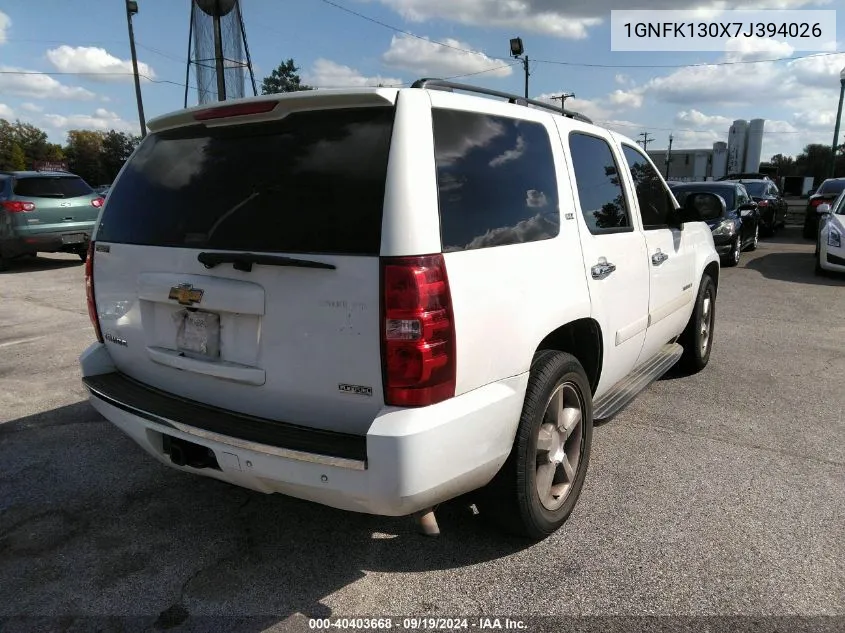 2007 Chevrolet Tahoe Ltz VIN: 1GNFK130X7J394026 Lot: 40403668