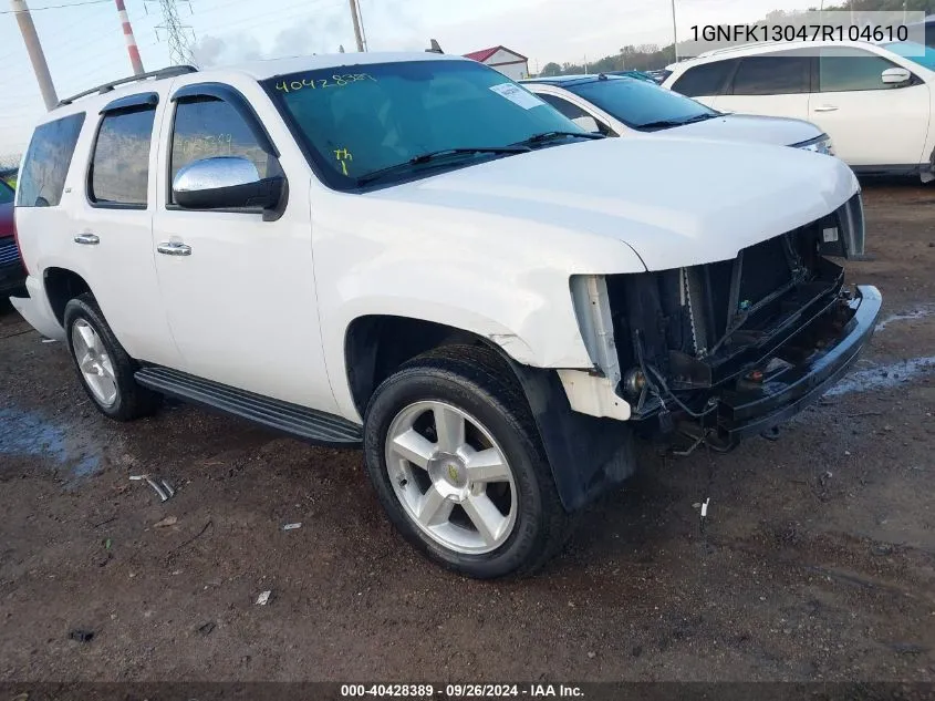 1GNFK13047R104610 2007 Chevrolet Tahoe K1500