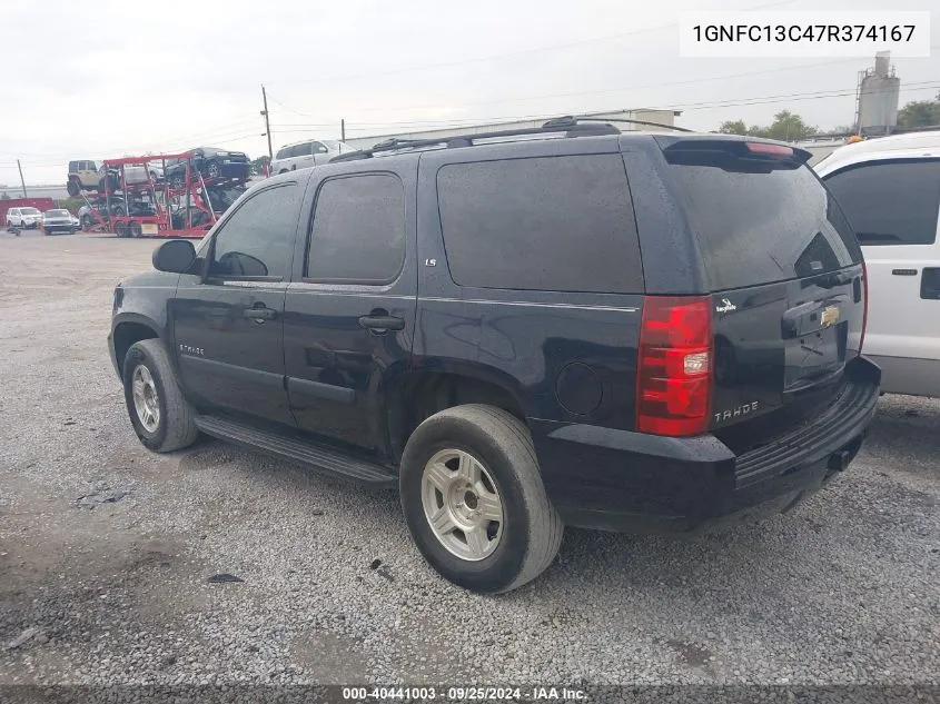 2007 Chevrolet Tahoe Ls VIN: 1GNFC13C47R374167 Lot: 40441003