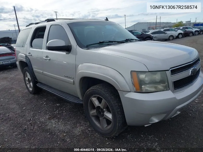 2007 Chevrolet Tahoe Lt VIN: 1GNFK13067R258574 Lot: 40445315