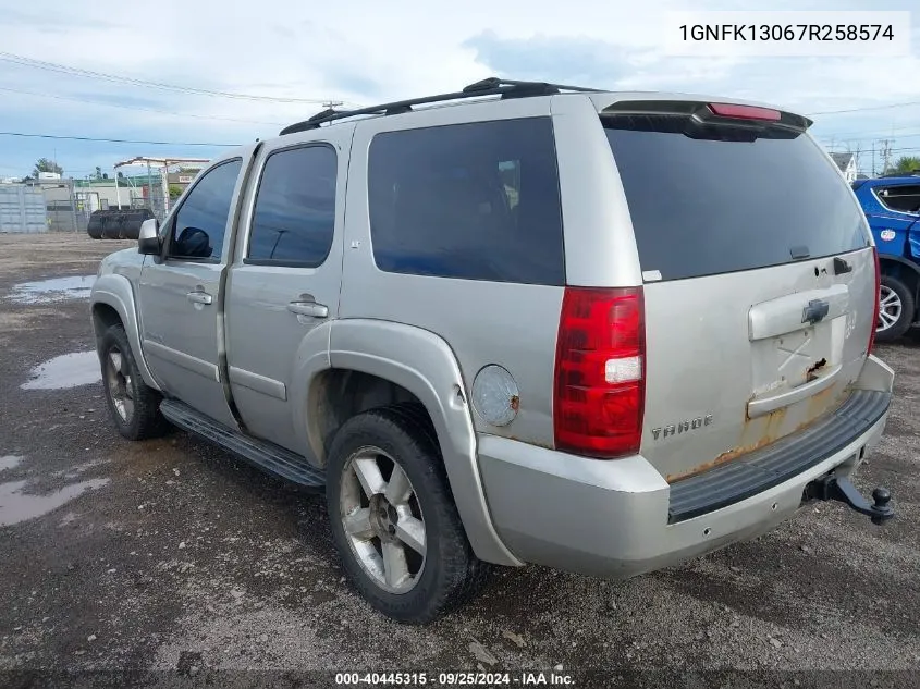 1GNFK13067R258574 2007 Chevrolet Tahoe Lt