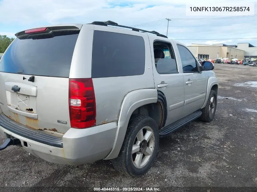 2007 Chevrolet Tahoe Lt VIN: 1GNFK13067R258574 Lot: 40445315