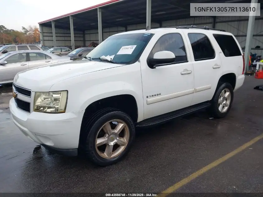 1GNFK13057R113610 2007 Chevrolet Tahoe Ltz