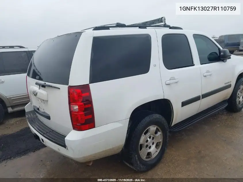 1GNFK13027R110759 2007 Chevrolet Tahoe Lt