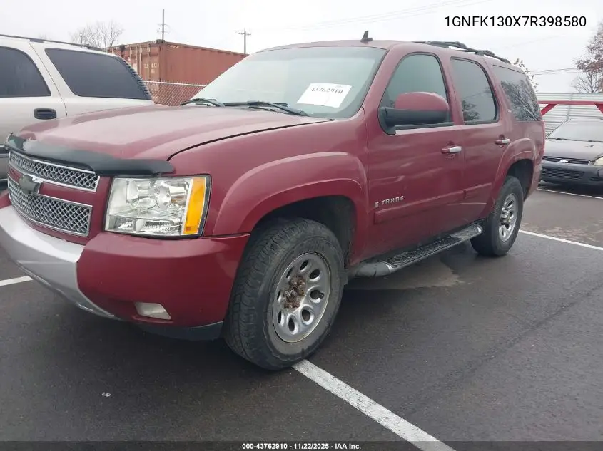 1GNFK130X7R398580 2007 Chevrolet Tahoe Lt