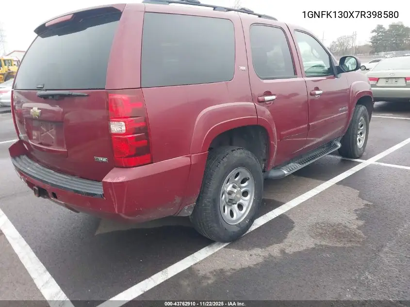 1GNFK130X7R398580 2007 Chevrolet Tahoe Lt
