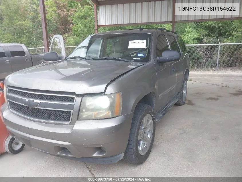 2008 Chevrolet Tahoe Ls VIN: 1GNFC13C38R154522 Lot: 39973750