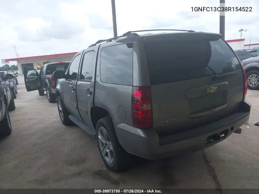 2008 Chevrolet Tahoe Ls VIN: 1GNFC13C38R154522 Lot: 39973750