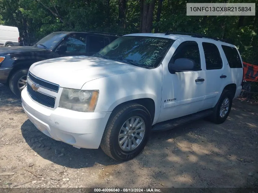 2008 Chevrolet Tahoe Ls VIN: 1GNFC13CX8R215834 Lot: 40096040