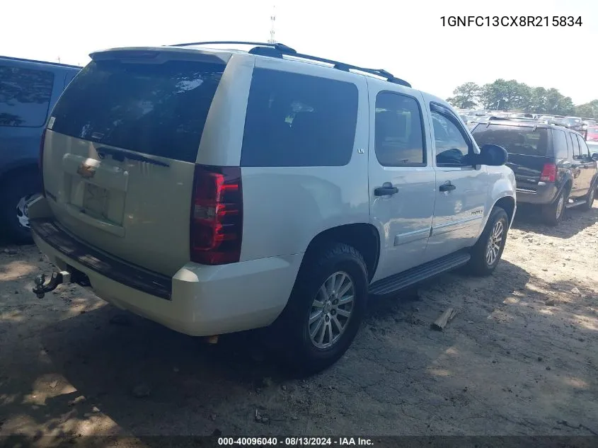 2008 Chevrolet Tahoe Ls VIN: 1GNFC13CX8R215834 Lot: 40096040