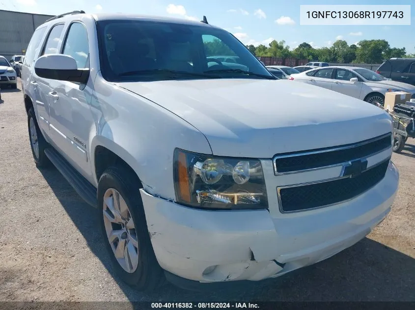 2008 Chevrolet Tahoe Lt VIN: 1GNFC13068R197743 Lot: 40116382