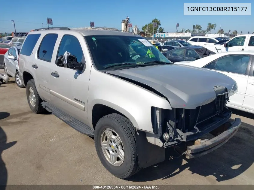 2008 Chevrolet Tahoe Ls VIN: 1GNFC13C08R215177 Lot: 40126534