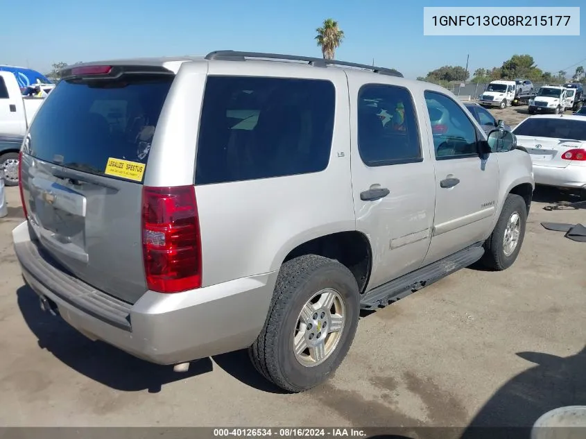 2008 Chevrolet Tahoe Ls VIN: 1GNFC13C08R215177 Lot: 40126534