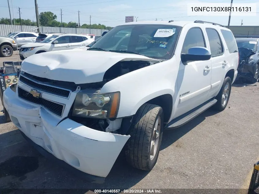 2008 Chevrolet Tahoe Lt VIN: 1GNFC130X8R116131 Lot: 40140557