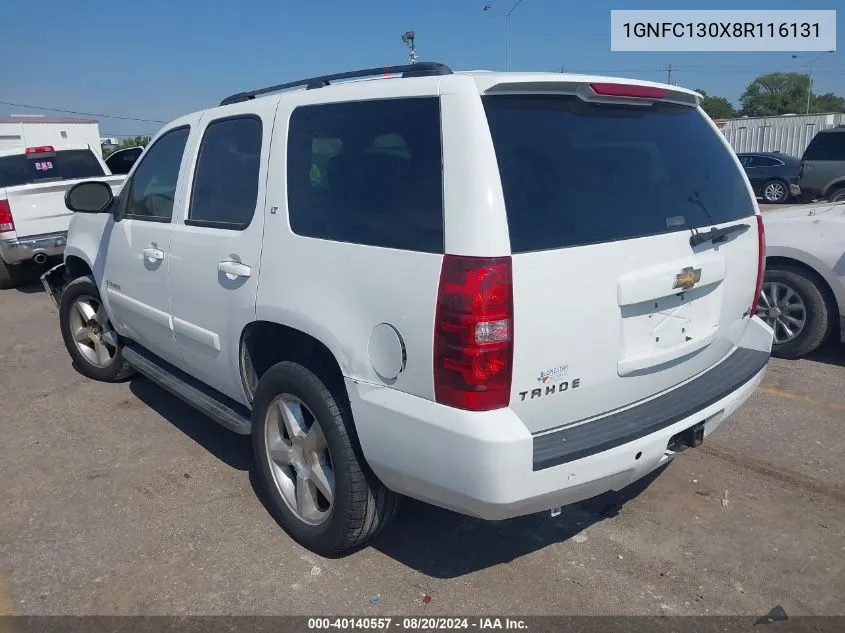 2008 Chevrolet Tahoe Lt VIN: 1GNFC130X8R116131 Lot: 40140557