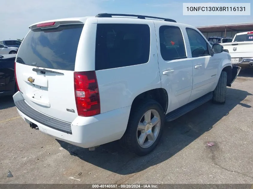 2008 Chevrolet Tahoe Lt VIN: 1GNFC130X8R116131 Lot: 40140557