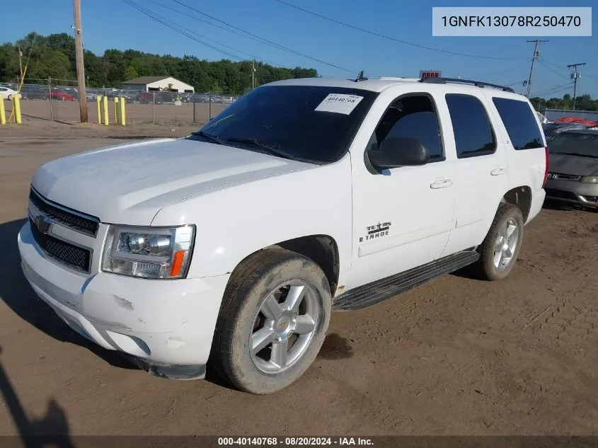 1GNFK13078R250470 2008 Chevrolet Tahoe Lt