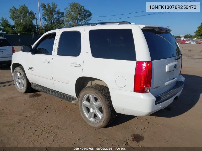 2008 Chevrolet Tahoe Lt VIN: 1GNFK13078R250470 Lot: 40140768