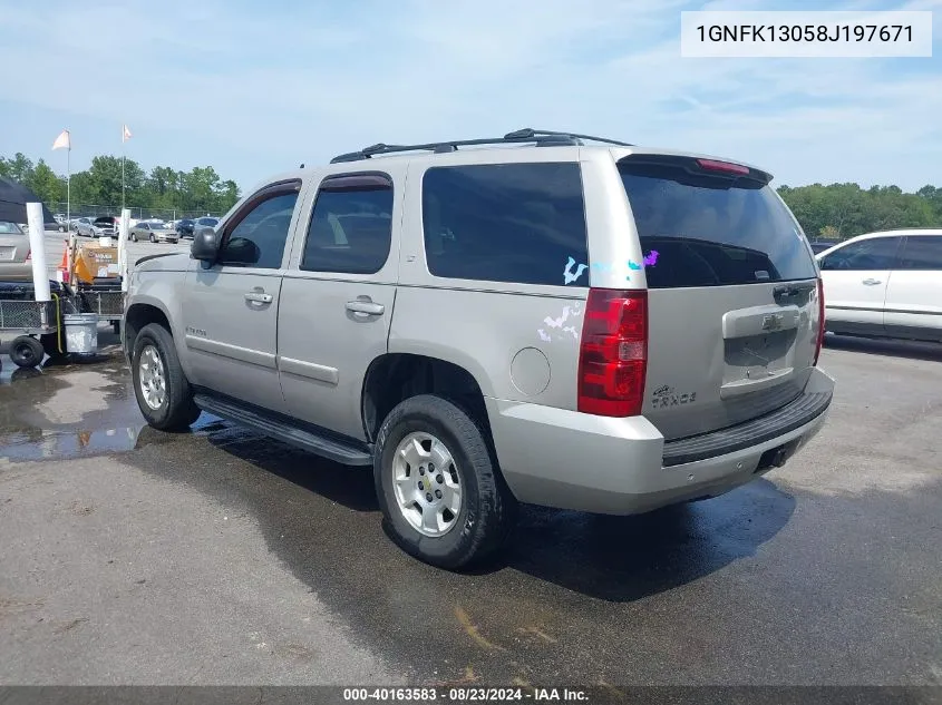 1GNFK13058J197671 2008 Chevrolet Tahoe Lt