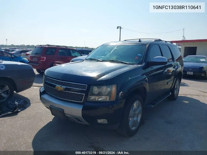 2008 Chevrolet Tahoe Lt VIN: 1GNFC13038R110641 Lot: 40173319