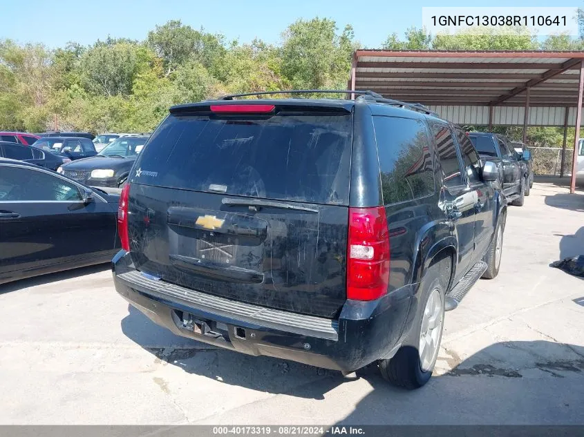 2008 Chevrolet Tahoe Lt VIN: 1GNFC13038R110641 Lot: 40173319