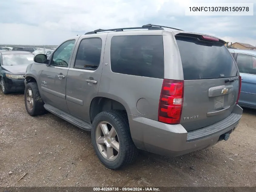 2008 Chevrolet Tahoe Lt VIN: 1GNFC13078R150978 Lot: 40269738