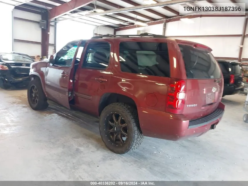 2008 Chevrolet Tahoe Lt VIN: 1GNFK13038J187396 Lot: 40336202