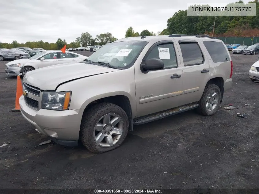 2008 Chevrolet Tahoe Ls VIN: 1GNFK13078J175770 Lot: 40351650