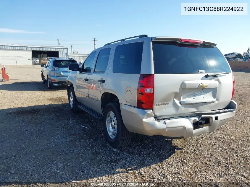 2008 Chevrolet Tahoe Ls VIN: 1GNFC13C88R224922 Lot: 40369605